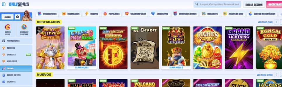 Onlyspins casino juegos